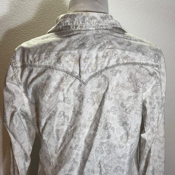 Roper Western Shirt L Women’s Snap Front Floral Paisley Pearl Snap Long Sleeve - Picture 2 of 5